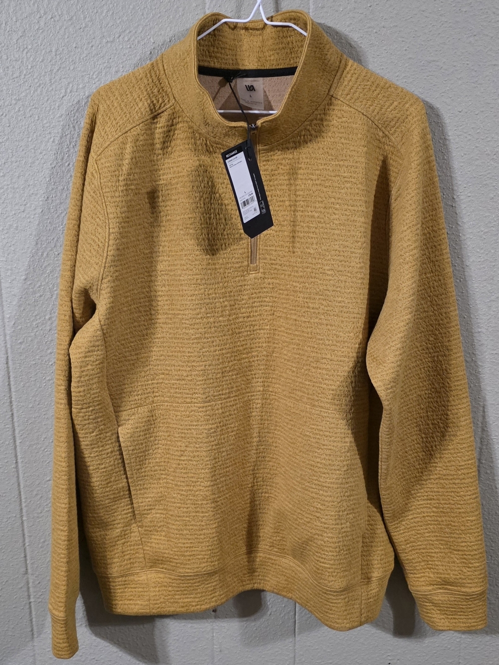 Nwt $78 Men's VRST Recharge  Lunar 1/4 Zip Pullover - Mustard